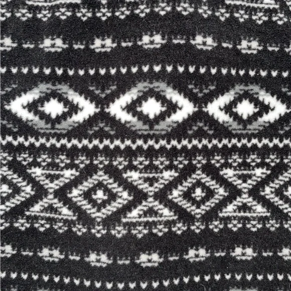 Eddie Bauer Fair Isle Fleece Quarter Zip Black/White Size Medium - Picture 5 of 8
